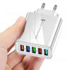 Multi-Port USB Charger with LED - Compatible with EU, US, UK Standards for Mobile Devices