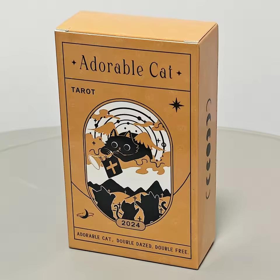 Adorable Cat Tarot 78 Cards Deck Black 10.3x6cm Board Game