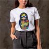 Matryoshka doll print T-shirt | Colorful landmark pattern casual T-shirt, sweet summer style