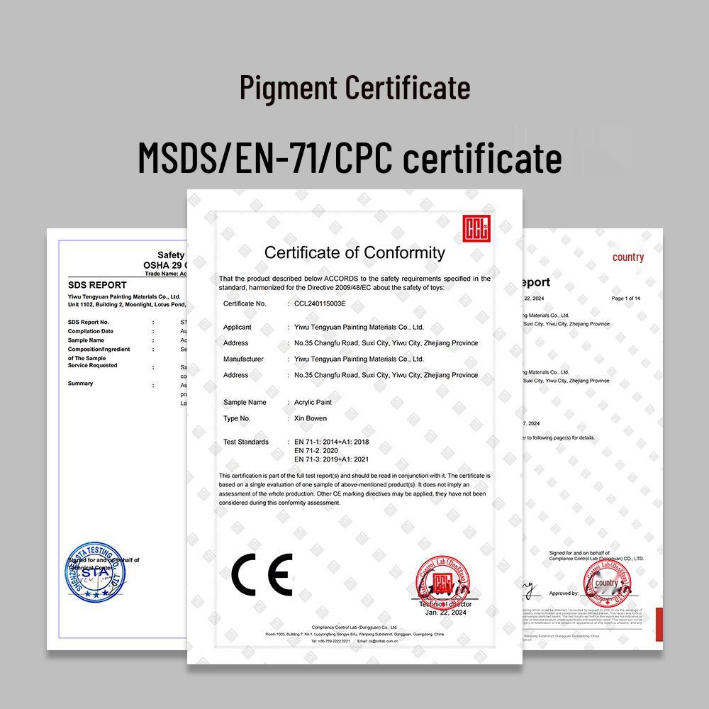 Набір акрилових фарб 75 мл для студентів - Водонепроникні матеріали для DIY ручного та текстильного живопису