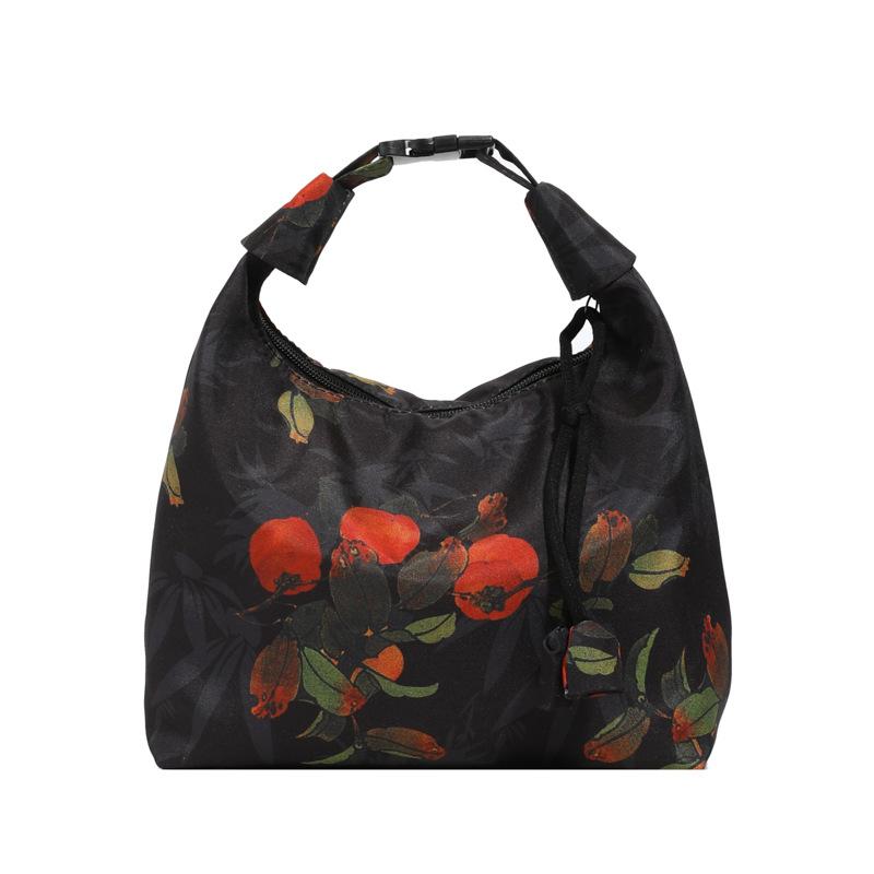 Vintage Oriental Floral Print Shoulder Bag, Adjustable Long Strap, Lightweight Fabric, New Chinese Style Crossbody Dumpling Handbag For Summer