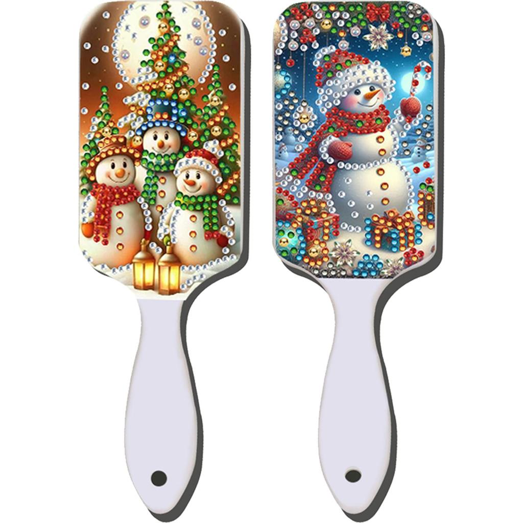 2pcs Diamond Comb Hair Brush DIY Craft Supplies Diamond Painting Hair Brush Crystal Air Cushion for Women