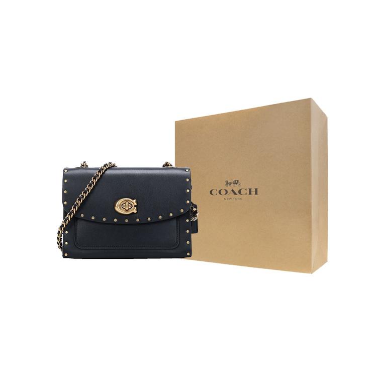 New COACH Parker Cow Leather Chain Bag Crossbody Bag Shoulder Bag Women's Black 29389-B4BK