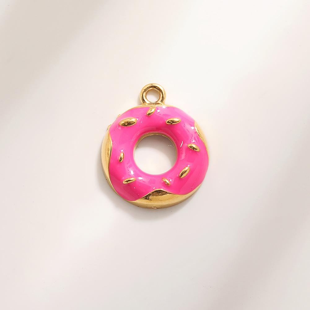 Stainless Steel Drip Oil DIY Pendant: Stylish Lips & Donut Charms with Titanium Steel Bracelet, Necklace & Earrings
