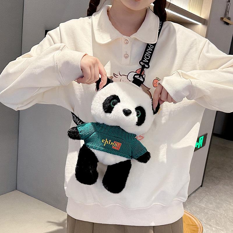 Cute Panda Bag Autumn and Winter Cartoon Doll New Children's Plush Crossbody Chest Bag