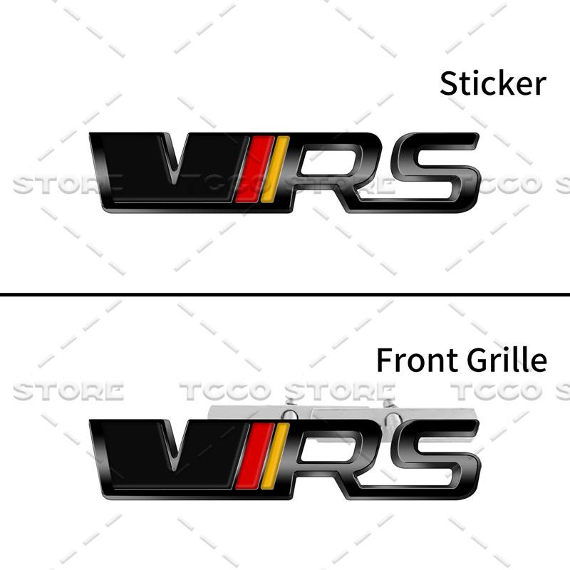 

3D Chrome Metal Car Styling VRS Logo Front Grille Emblem Sticker For Skoda Octavia Fabia Rapid Superb Kodiaq Rear Trunk Decor Front grille