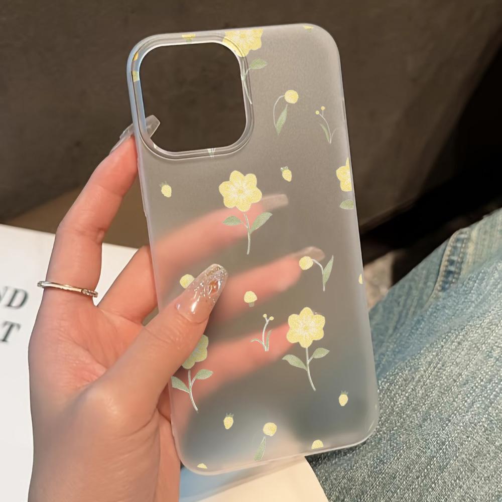 Soft TPU Matte Flower Phone Case for iPhone 13 Funda iPhone 11 14 15 Pro Max 14 Plus 12 Mini 13pro 13promax Transparent Covers