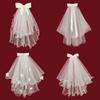 Flower Bridal Veil Pearl Wedding Gauze Wedding Bride Head Gauze  Women