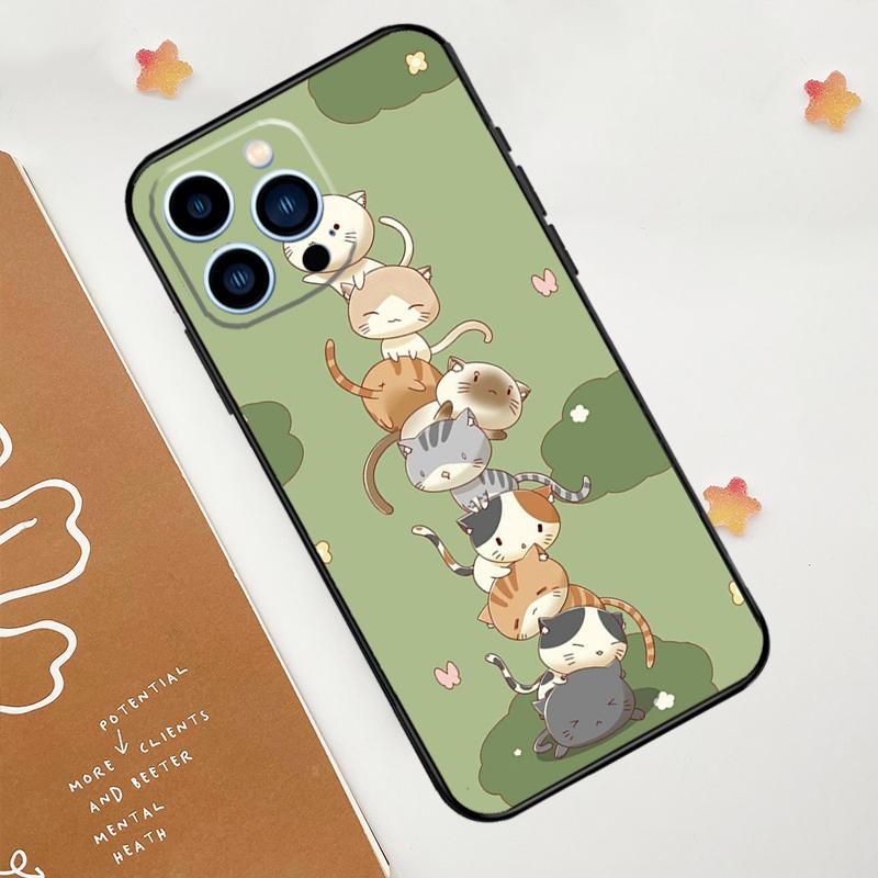 Funny Cute Cats Case For Apple iPhone 12 13 Mini 11 14 15 16 Pro Max Plus X XR XS Max Coque