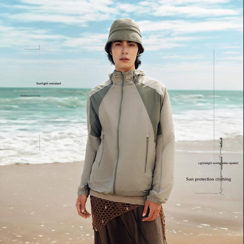 Li Ning Outdoor CF Color Block UPF 50+ Water-Resistant Ice Feel Comfortable Sun Protection Jacket Unisex Jackets Black AFDW213-3