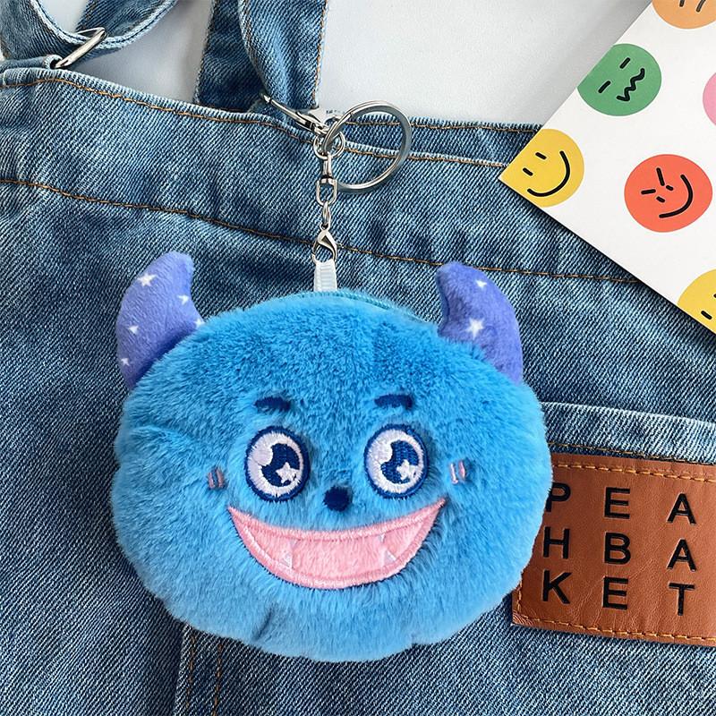 Adorable Furry Monster Coin Purse Plush Wallet Cute Cartoon Girl Heart Pouch