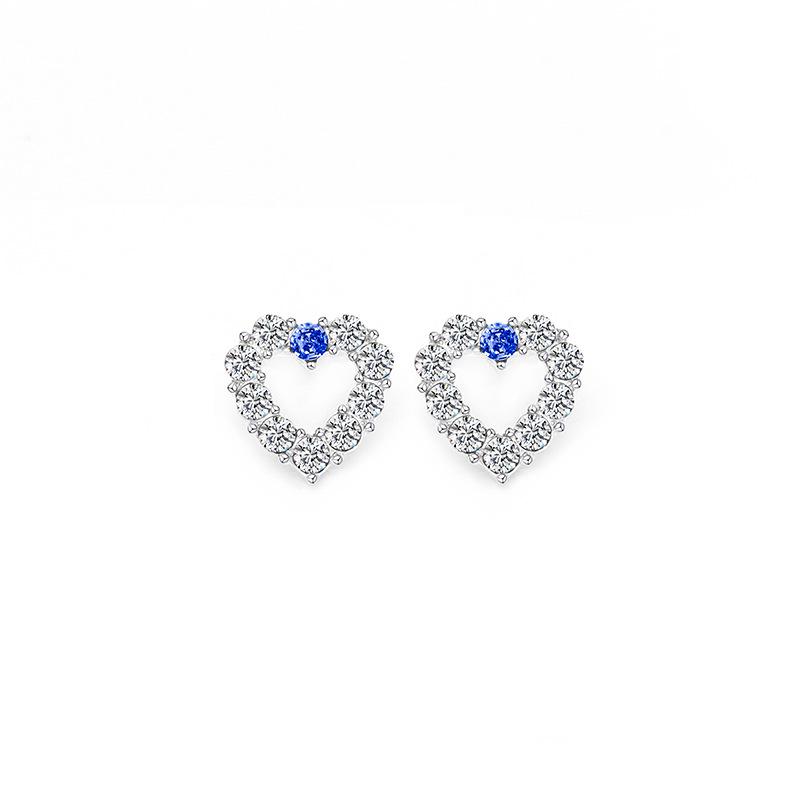 Flower Zircon Earrings, Pearl Studs, Ladies' Heart-shaped Geometric Set with Zirconia Gemstone Accessories Earrings