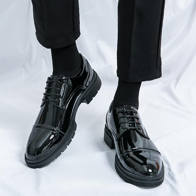 Classic Italian Style Mens Green Derby Formal Shoes Career Office Leather Shoes Pointy Toe Handmade Business Wedding Dress Shoes