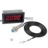 AC 220V 4 Digital LED RED Tachometer RPM Speed Meter+Hall Proximity Switch Sensor NPN