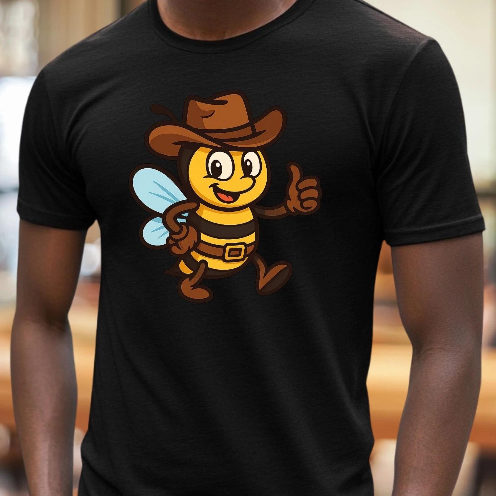 T-Shirt Herren Cowboy Biene Motiv Baumwolle Größe S bis 5XL XXXL