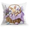 Easter Bunny Lavender Cushions Pillowcase Polyester Cushion Cover Throw Pillow Pillowcover Home Car Sofa Decor