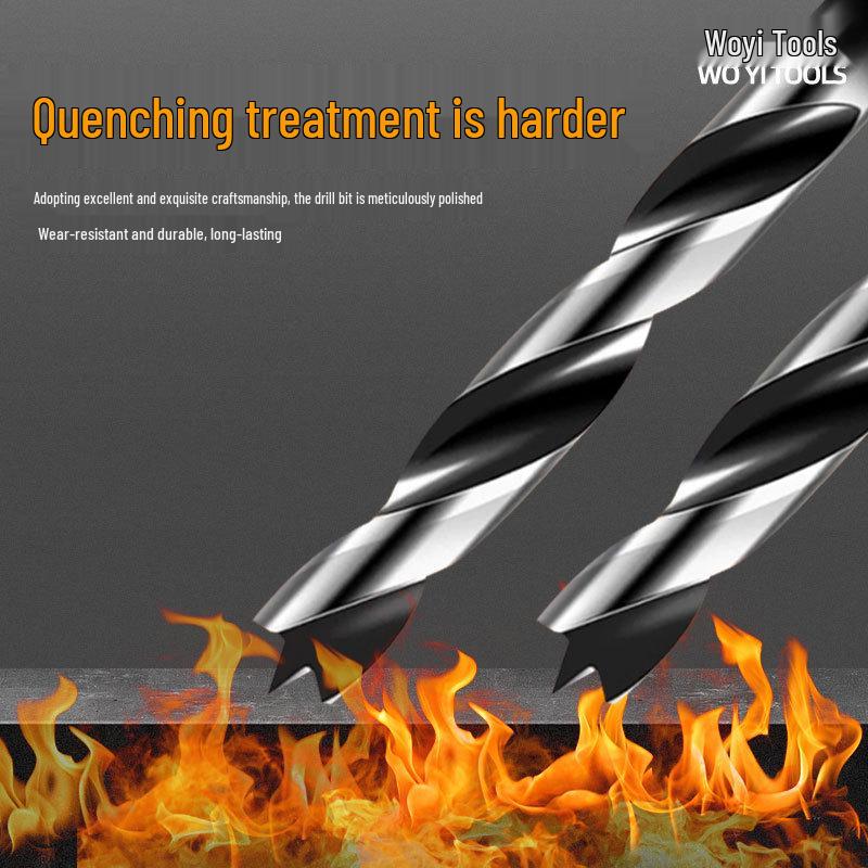 Carbon Steel Multi-Functional Woodworking Drill Bit for Three-Point Positioning