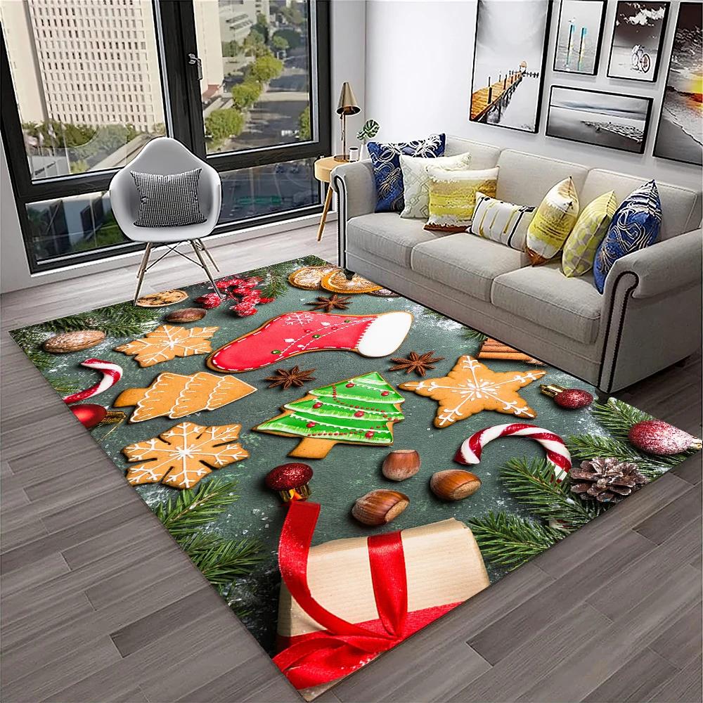 Alfombra con diseño de Papá Noel y árbol de Navidad para niños, regalo para el hogar, sala de estar, dormitorio, sofá, decoración, alfombrilla antideslizante