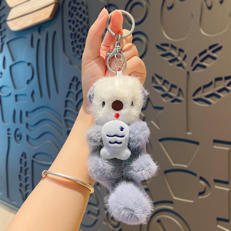 Cute Cartoon Sea Otter Plush Keychain Pendant Doll Charm - Couple Gift