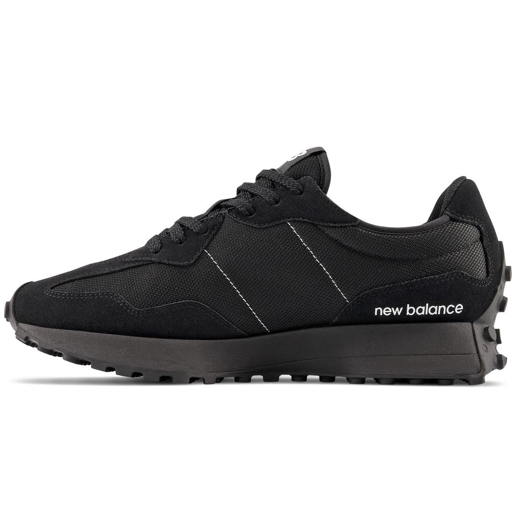 Men's New Balance 327 Sneakers Black Leather Sports Shoes (MS327CTB)