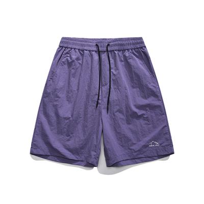 Calças finas de verão, shorts de secagem rápida, esportes de praia tecidos, calças casuais estilo Hong Kong, calças versáteis de seda gelada com perna reta