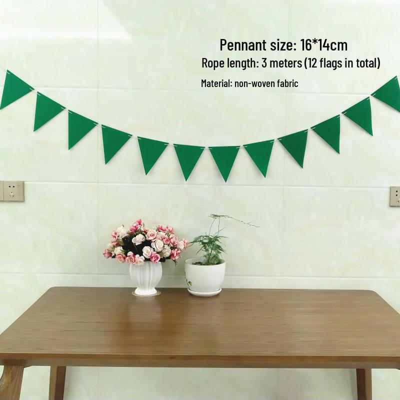 Retro Mori Brown Non-woven Kindergarten Decoration Pennant – Colorful Outdoor Birthday Flag String
