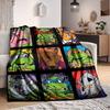 1pc Turtles Characters Cozy Print Blanket Lightweight Warm Flannel Throw Blanket For Sofa, Bed, Living Room
