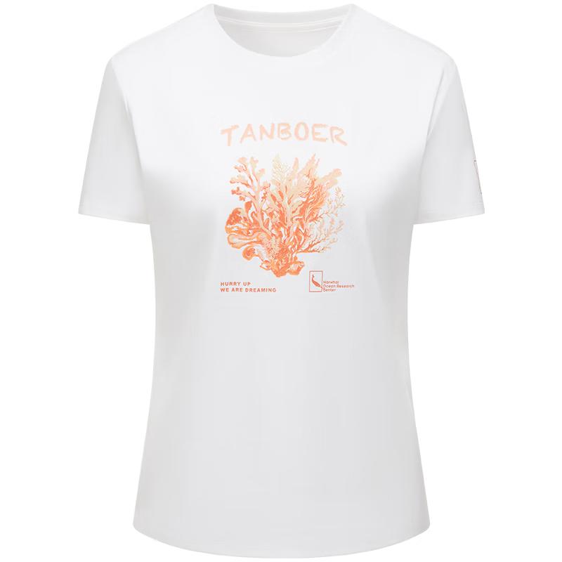 Tanboer Women s Cool-Touch Printed Round-Neck Short Sleeve T-shirt XS (155)