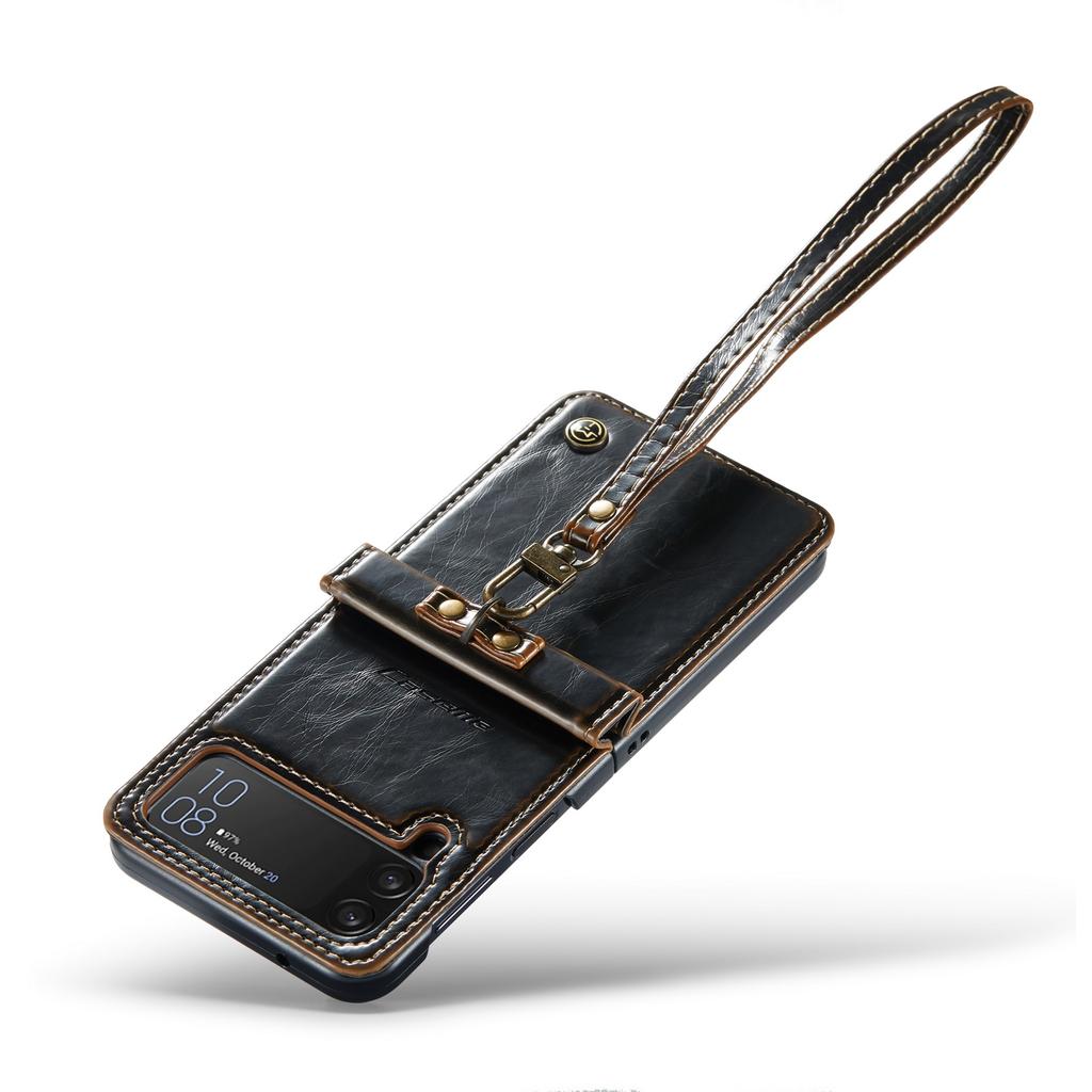 For Samsung Z Flip4 5g Anti -Slip Leather Phone Strap Bag Case For Samsung Galaxy Z Flip4 Flip 4 Zflip4 Cell Phone Accessories