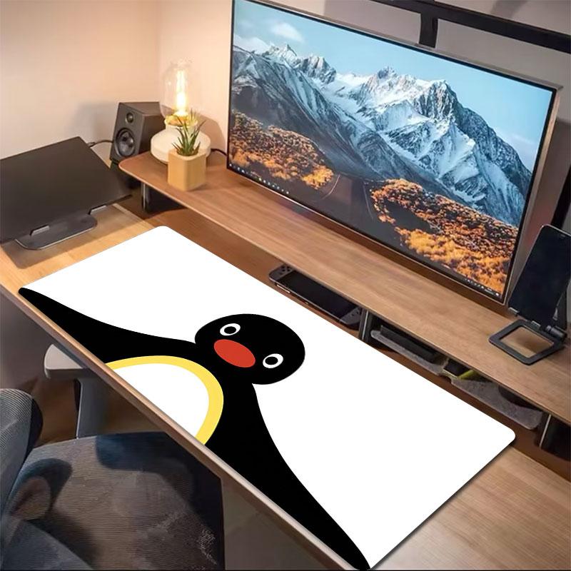 Penguin Silhouette Art Large Size Mouse Pad Large Gaming Table Cushion Nonslip Laptop Tablet Big Mousepad Xxl Mat Mini Pc Playmat With Lock Edge