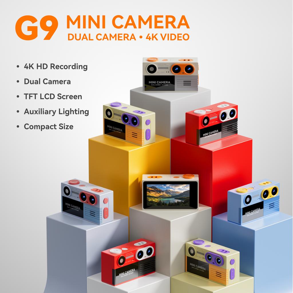 G9 Dual Lens 4K HD Thumb Camera Portable Student Mini Camera Rechargeable With Built-in 21 Creative Filters Digital Camera
