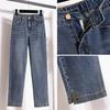 Plus Size Women Jeans Pants Denim Female Pencil Elastic Basic Blue High Waist Trousers Buttons Oversize Fashion  Pants