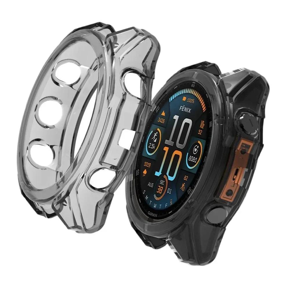 Soft Silicone Transparent Protective Case For Garmin Fenix 8 47mm 51mm Clear TPU Cover For Fenix8 Watch Shell Accessories