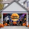 1 2D Flat Halloween Polyester Background Cloth - Ghost Bat Pumpkin Lantern Design - Indoor and Outdoor Decoration