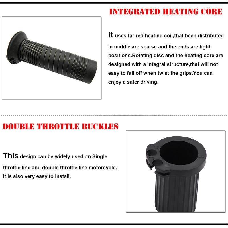 Heated Hand Grips Electric Hot Warm Handlebar Motorcycle ATV Temperature Adjust