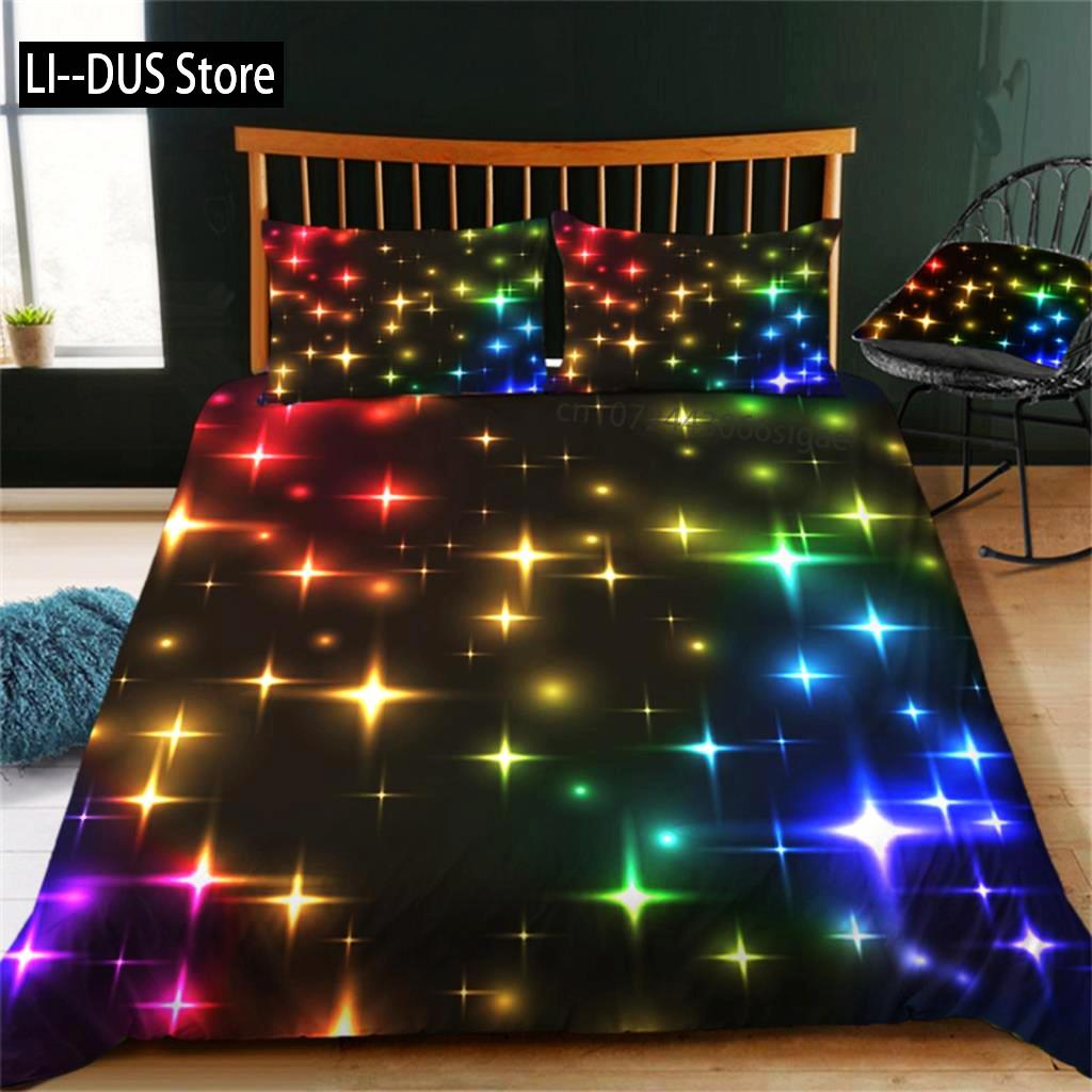 Duvet Cover Stars Bedding Set Night Sky Kids Girls Boys Night Sky Duvet Cover Set Dark Blue Galaxy For Women Children Room Decor
