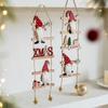 Cartoon Climbing Ladder Santa Claus Pendants with Bells Merry Christmas Decor  Hotel Office Decor