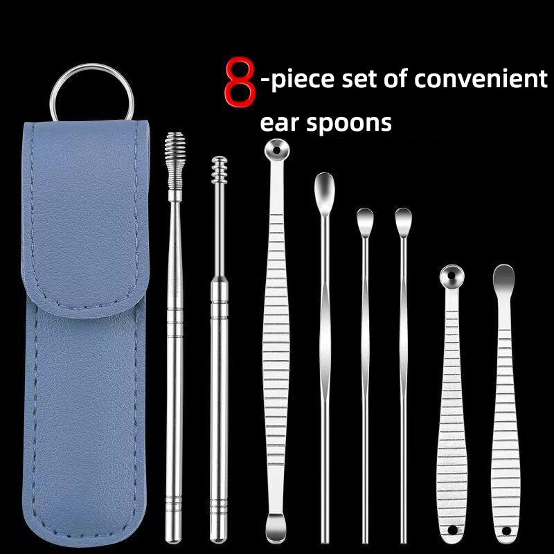 

Совок для ушей, костюм для вытягивания ушей из нержавеющей стали, детский спиральный совок для ушей, очиститель для ушей для взрослых