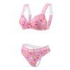 [LittleForBig] Women's 2-Piece Bralette Set (Rabbit Moon Print) Bra and Panty Set with Elastic Band, Size XS