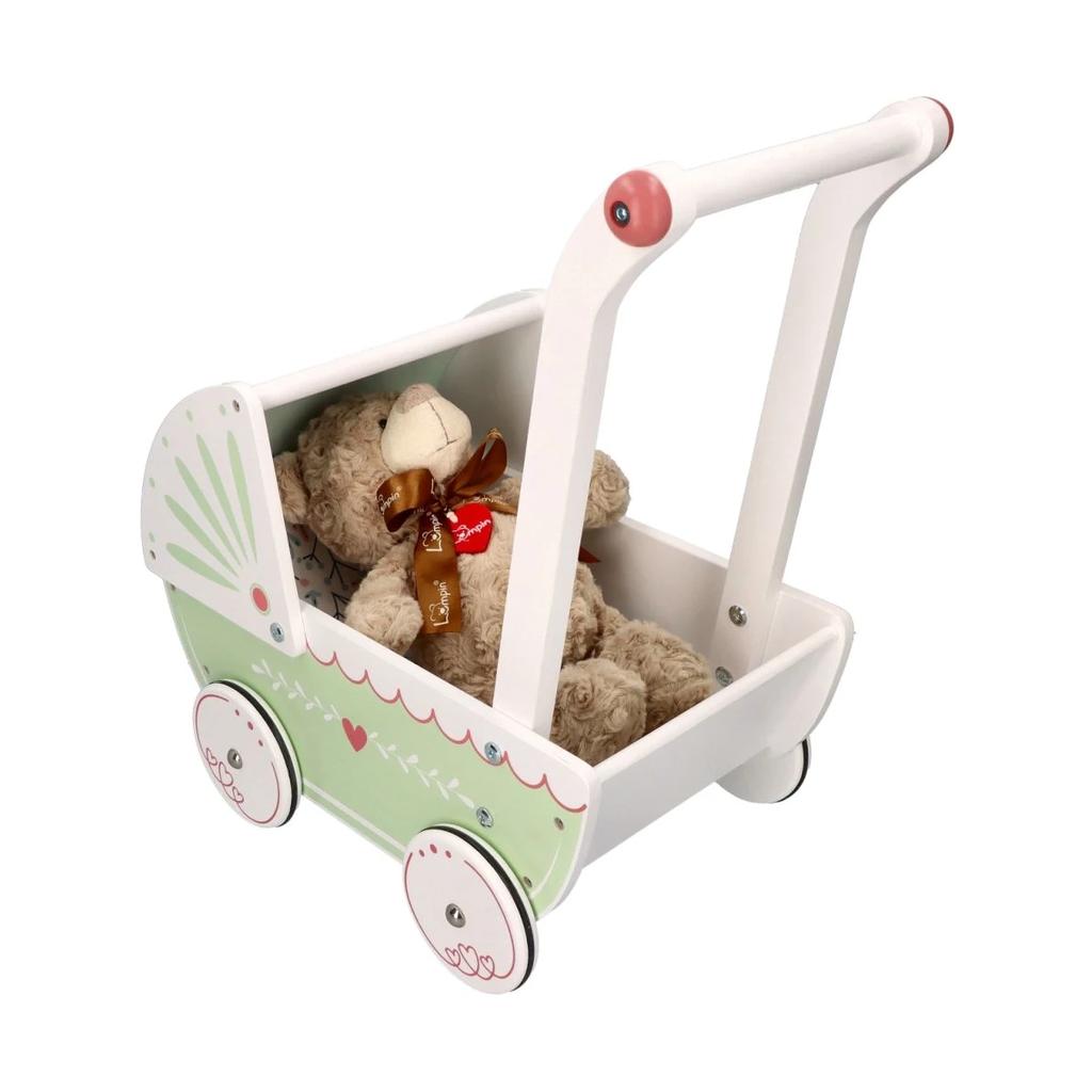 Wooden Pastel Doll Stroller