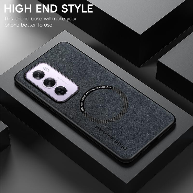 Magnetic Retro Leather Soft Case For OPPO Reno12 Pro Reno 12 Pro 5G Wireless Charging Phone Case Cover