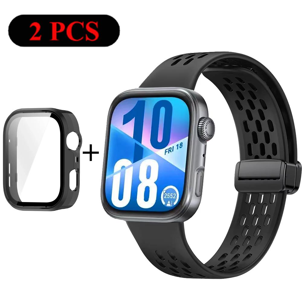 Armband+Hülle Silikonband für Huawei Watch Fit 4 Pro Fit 4 Bequemes Armband für Huawei Watch Fit 3 Atmungsaktives PC-Gehäuse