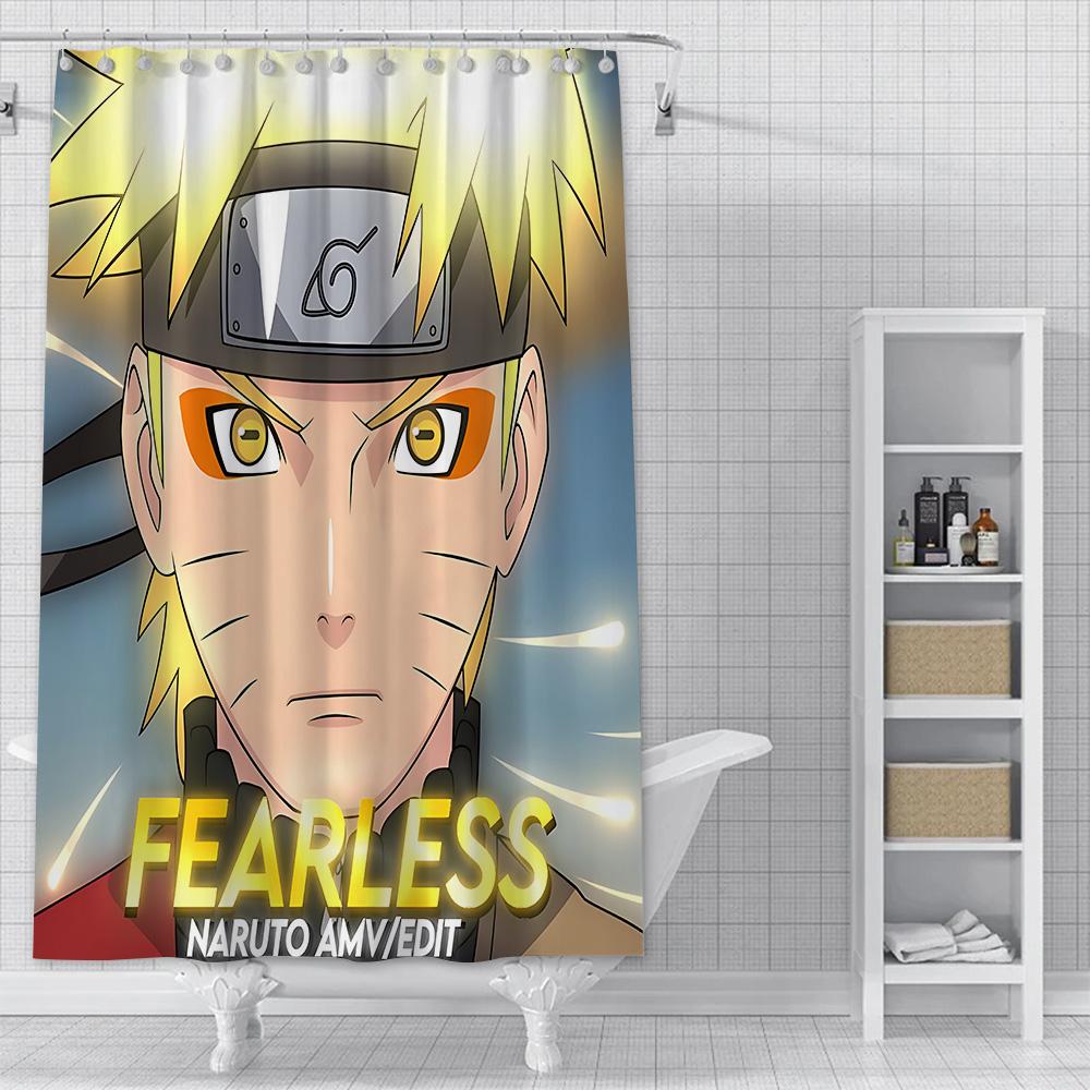 Hot Japan Anime N-NarutoS Shower Curtain Waterproof Polyester Fabric Paint Bath Curtains Home Bathroom Decor Curtain With Hook