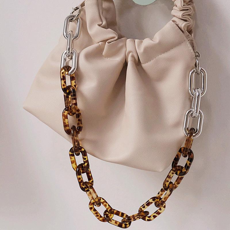 New Fashion Woman Bag Accessory Detachable Part Replacement Chain Leopard Gold Silver Acrylic Strap Women Shoulder Handle Chain