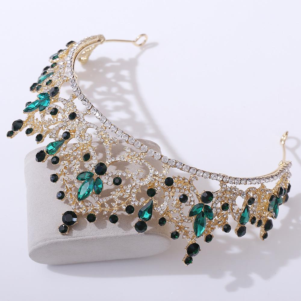 Wedding Gold Alloy Korean Electroplated Crown Rhinestone Wedding Dress Women's Tiara Bridal Crown New Style