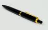 Grained Leather Pencil Case Blue Eraser White and Euro Style Brass Parts Knock Type Mechanical Pencil Set Black Pen-shaped SASLMC46W-NXS-B