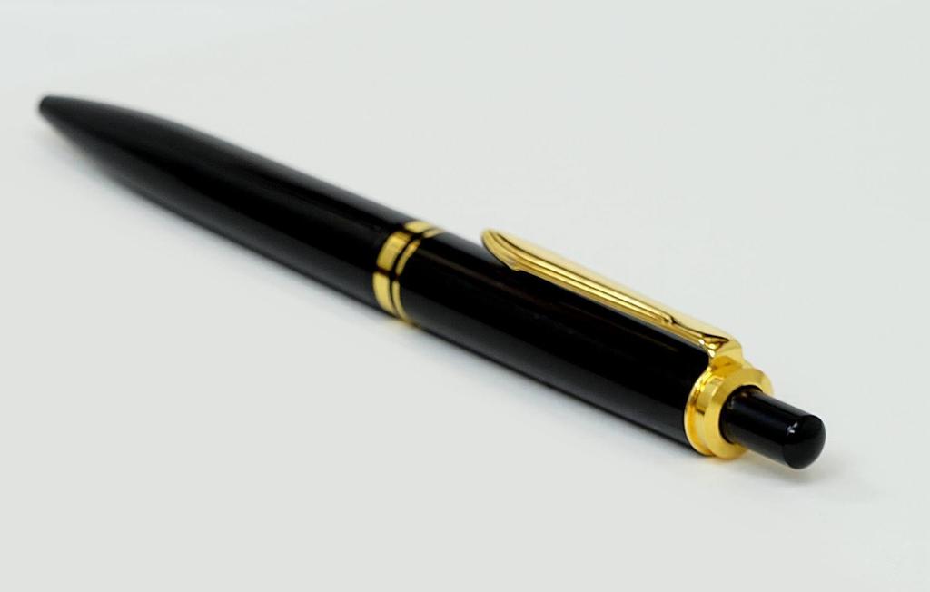 Grained Leather Pencil Case Blue Eraser White and Euro Style Brass Parts Knock Type Mechanical Pencil Set Black Pen-shaped SASLMC46W-NXS-B