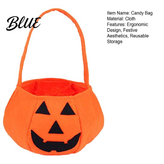 Reusable Pumpkin Candy Holders Halloween Felt Bag Ghost Skull Cat Owl Tote for Lightweight Trick or Treat Pails Kids Non Woven Handbag Party Favor
