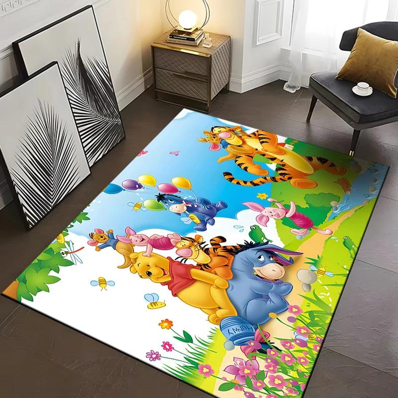3D Various Styles and Sizes Winnie The Pooh Cartoon Carpet Home Living Room Bedroom Mats Sofa Doormat Decor Rugs, Fast Shipping