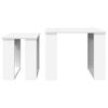 Coffee Table Set 2 Pcs White Wood Based Material